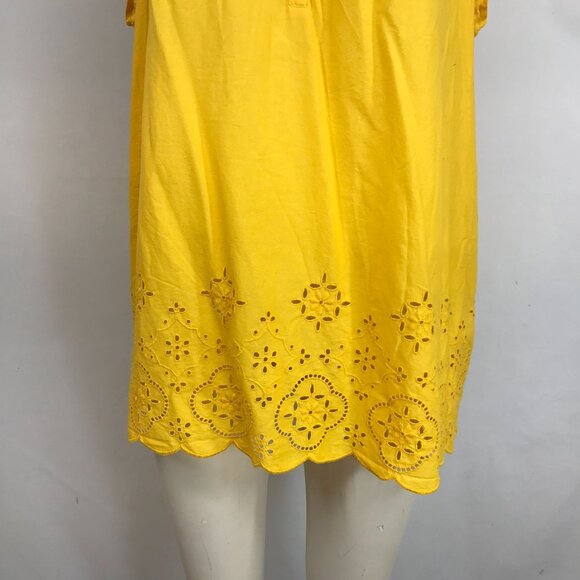 LANE BRYANT - WOMEN'S 14/16 -YELLOW V NECK SHORT CAP SLEEVES 100% COTTON TOP - Picture 3 of 8